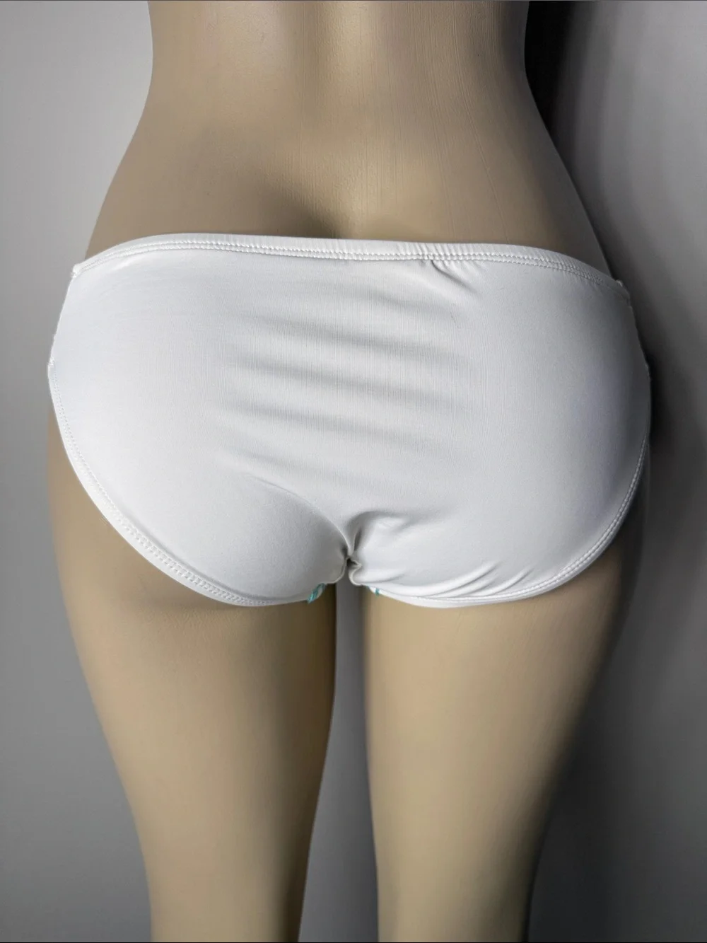 Lucky Brand White Bikini Bottom with Orange and Aqua Topstitching